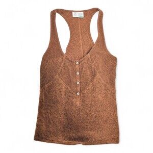 Anthropologie Rust-Orange‎ Knit Racerback Button Tank, S